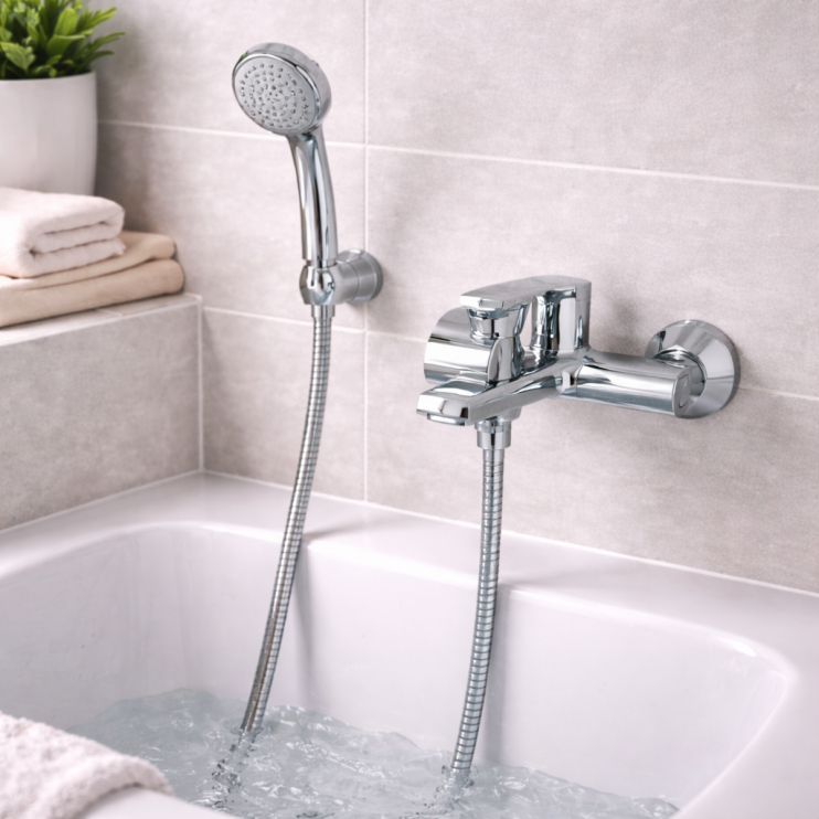 Vema Timea Wall Mounted Bath/Shower Mixer - Chrome