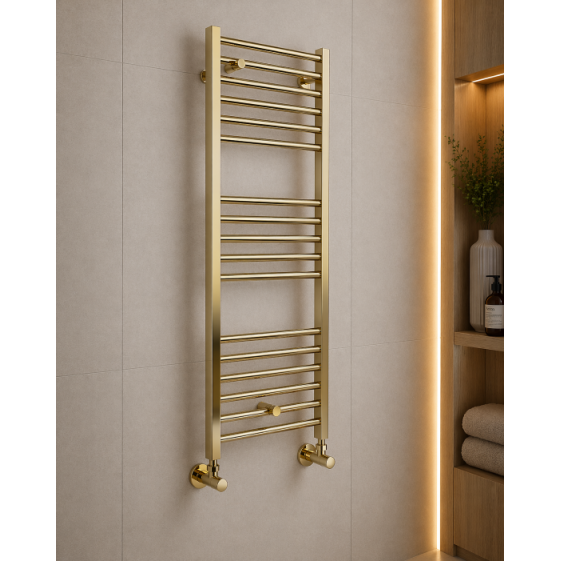 Grada Straight 30mm Ladder Radiator (500x1200x30mm) - Brushed Brass