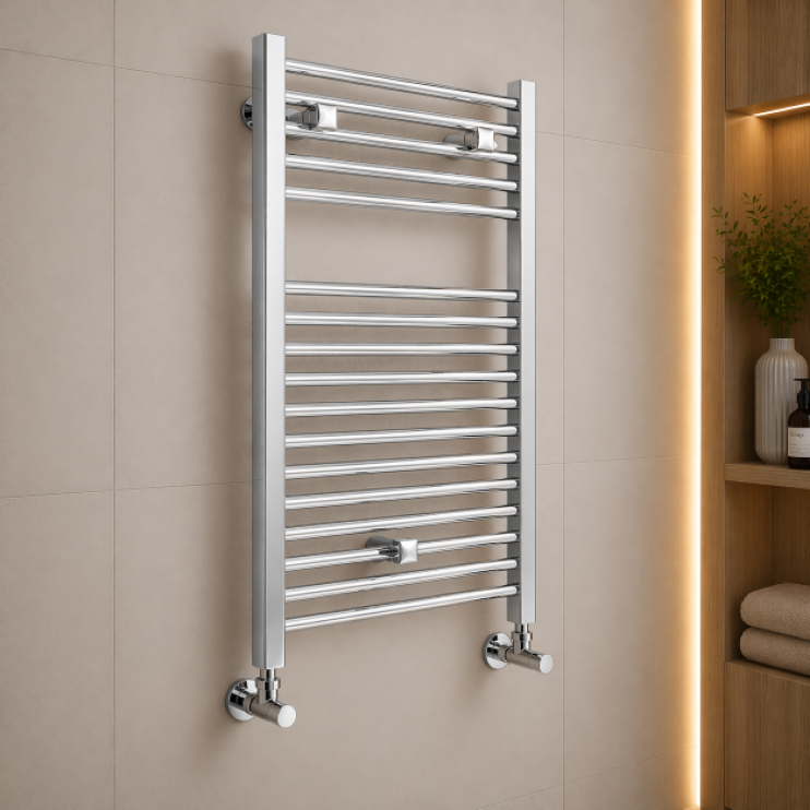 Qubos Square Ladder Radiator (500x690x30mm) - Chrome