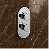 Aurora Thermostatic Two Outlet Twin Shower Valve - Chrome