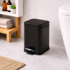 Bathroom Waste Pedal Bins 2309-14 Origins Living Square Pedal Bin 5L Soft Close - Black 2309-14