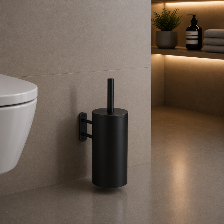 Origins Living Flip Toilet Brush Wall Mounted - Matt Black 5233/03-14