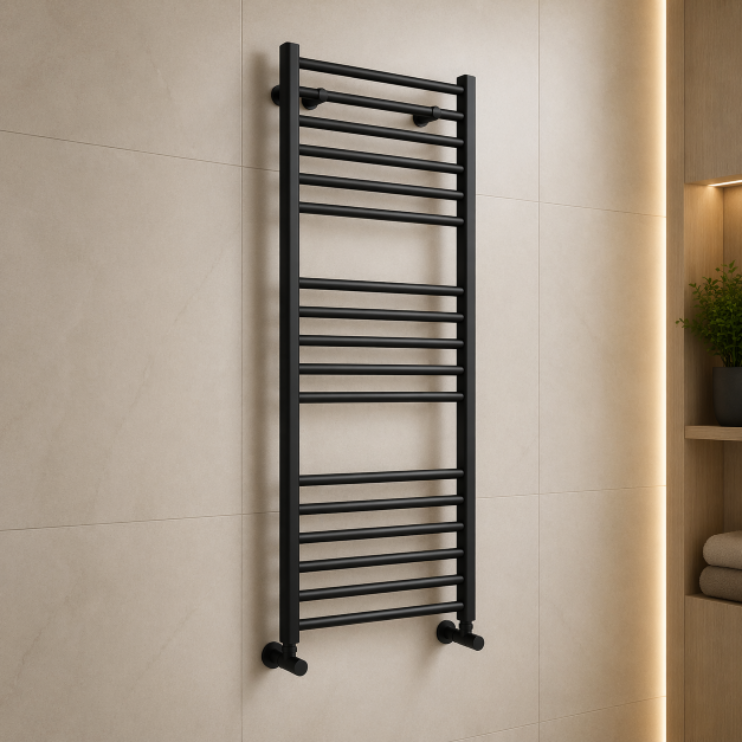 Grada Straight 30mm Ladder Radiator (500x1200x30mm) - Matt Black
