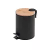 Bathroom Waste Pedal Bins 1409-41 Origins Living Kenta Pedal Bin 5L - Black/Bamboo 1409-41