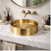 Abode Iox 375mm Round Steel Basin - PVD Brass