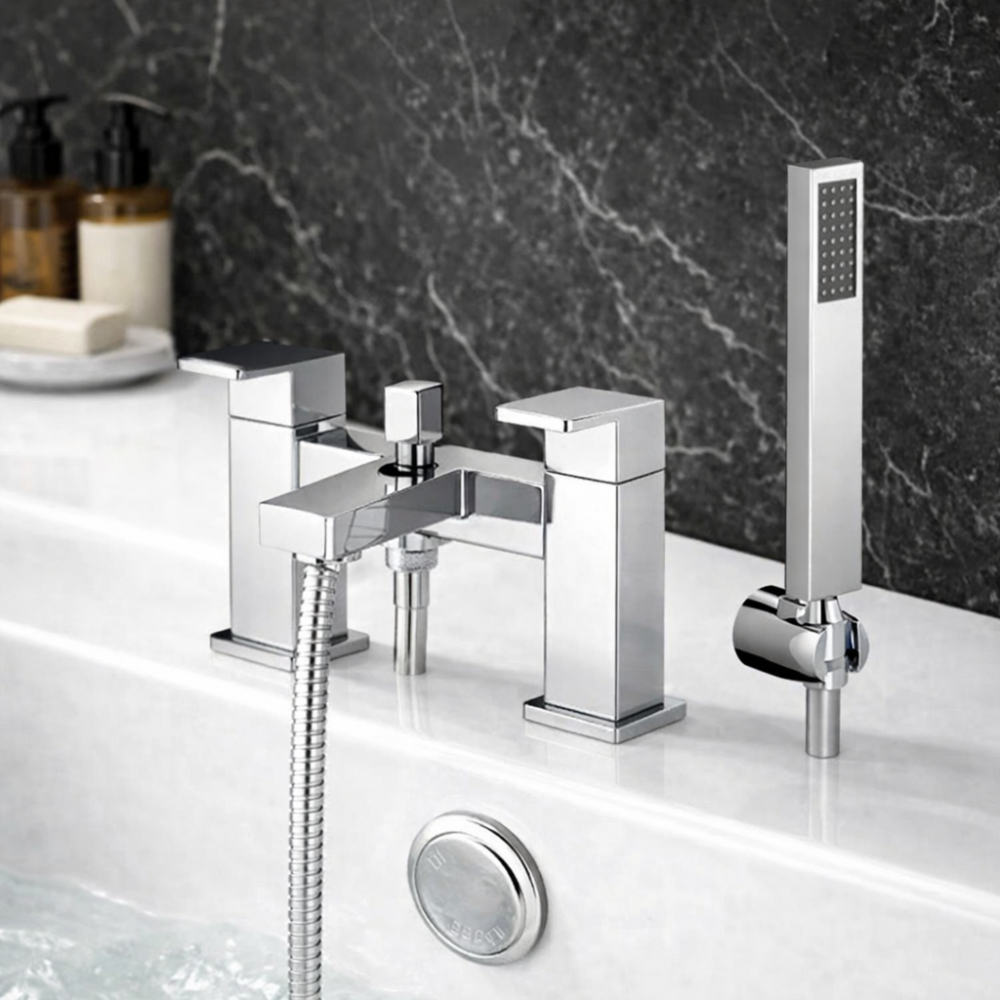 Abode Fervour Deck Mounted Bath Shower Mixer - Chrome Bathroom Taps