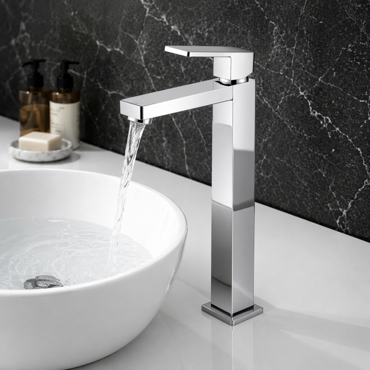 Abode Fervour Tall Basin Mixer - Chrome Bathroom Taps