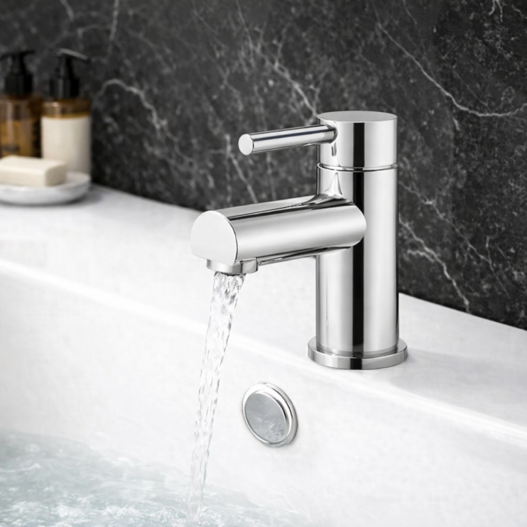 Liscia Basin Mixer & Waste - Chrome Bathroom Taps