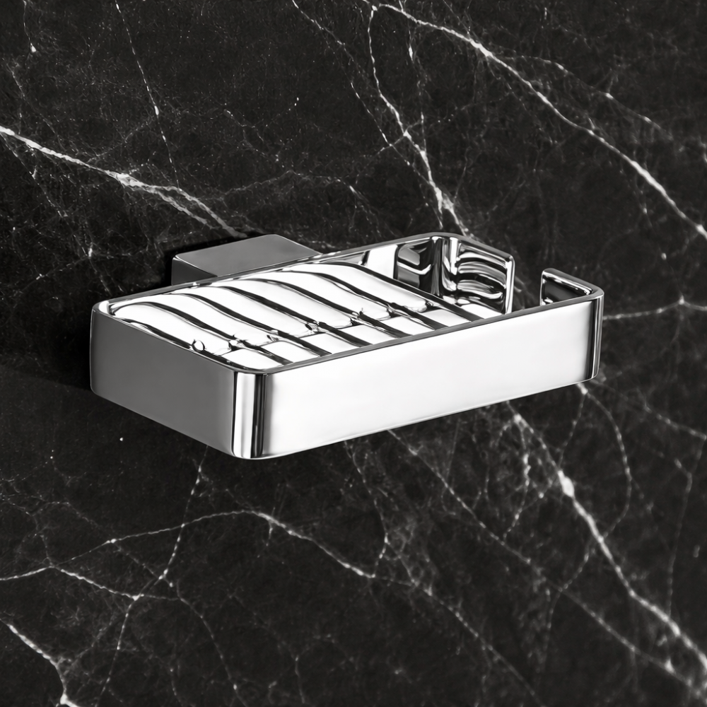 Origins Living Lounge Metal Soap Basket - Chrome 5412-13 Bathroom Accessory