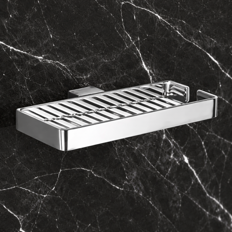 Origins Living Lounge Double Metal Soap Basket - Chrome 5418-13 Bathroom Accessory