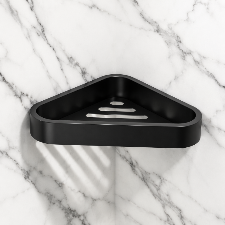 Origins Living Outline Corner Shower Basket - Black 3283-14 Bathroom Wall Accessories