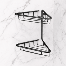 Elena 2-Tier Corner Shower Caddy - Black