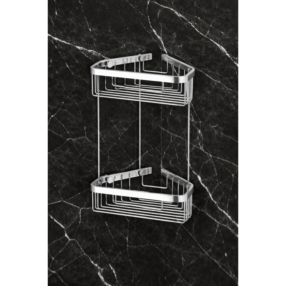 Origins Living Double Corner Shower Basket - Chrome 189779