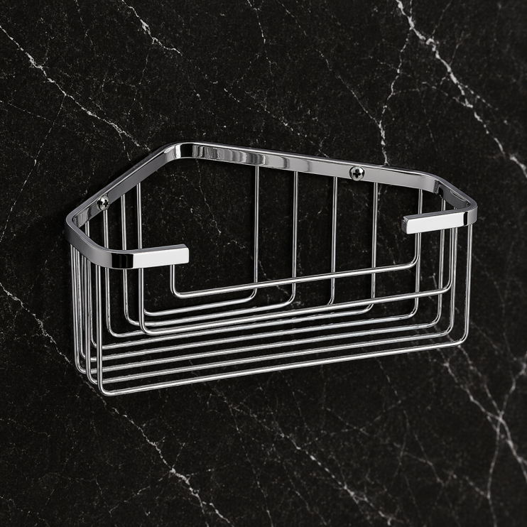 Origins Living Gedy Deep Corner Basket - Chrome 2483-13