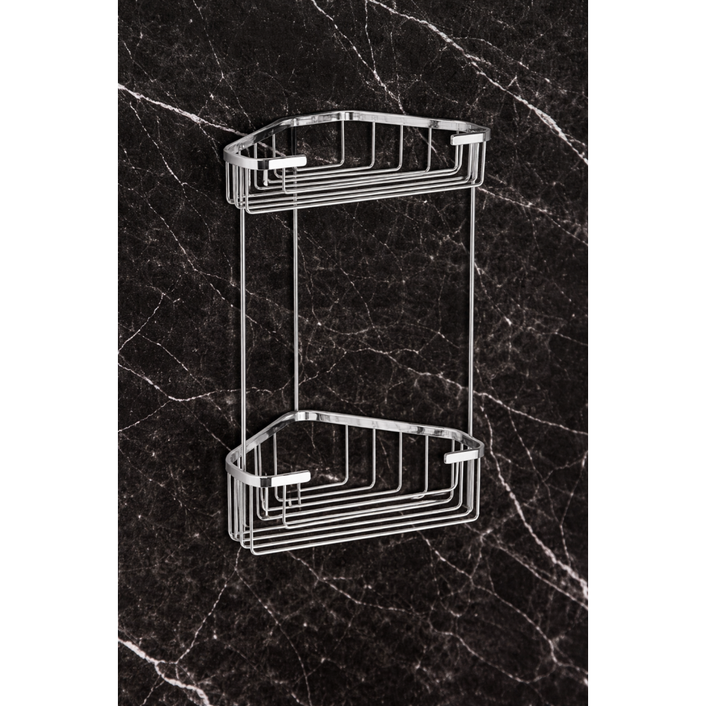 Origins Living Gedy Double Corner Deep Basket - Chrome 2482-13