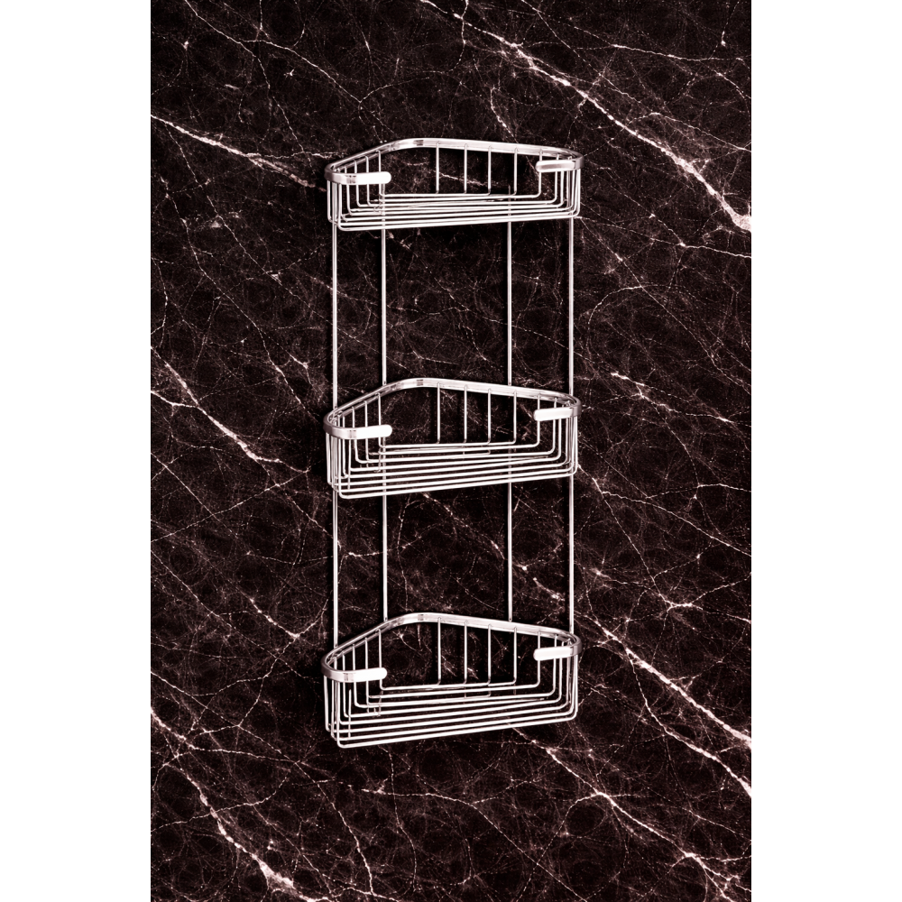 Origins Living Gedy Triple Corner Basket - Chrome 2484-13