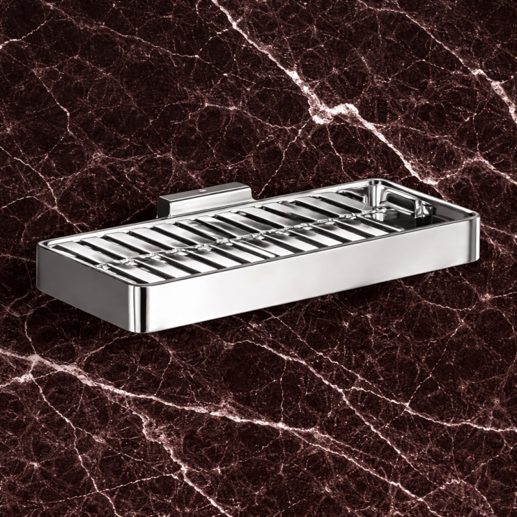 Origins Living Lounge Double Metal Soap Basket - Chrome 5418-13 Bathroom Accessory