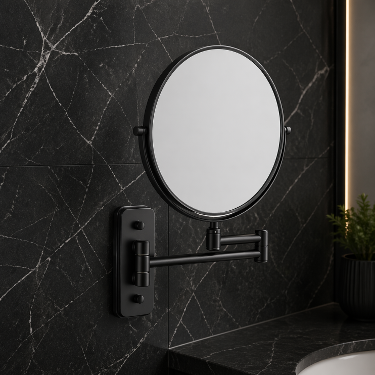 Origins Living Mason Reversible 5x Magnifying Wall Mirror - Black MSN-007520-BK