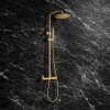 Aurora Round Thermostatic Bar Mixer w/Riser Kit - Brushed Bronze