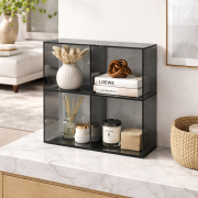 Origins Living Pier Glass 4 Box Shelf Square - Black B008530