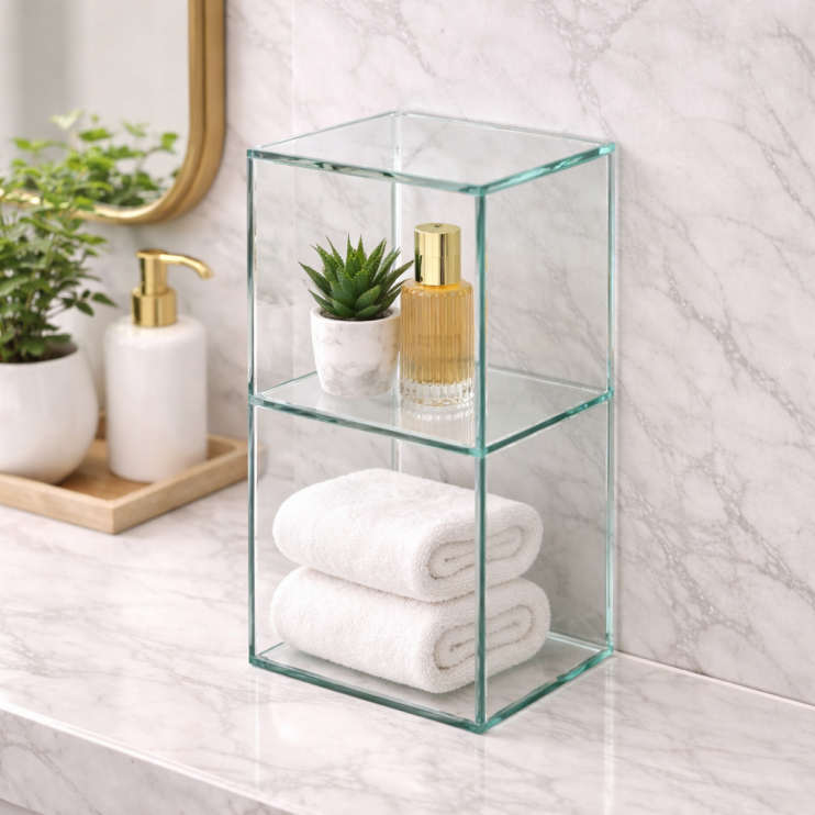 Origins Living Pier Glass 2 Box Shelf Rectangular - Clear B008455