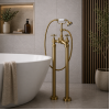 Tadlow Floor Standing Bath/Shower Mixer & Shower Kit - Brushed Brass Tadlow Floor Standing Bath/Shower Mixer & Shower Kit - Brushed Brass