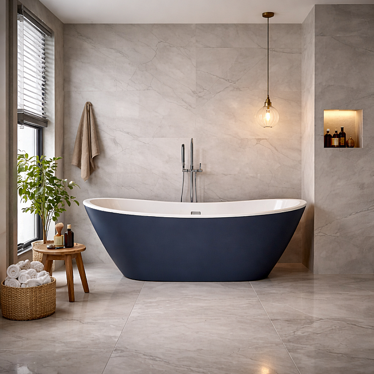 Belmont Freestanding 1700x780x690mm Bath - Matt Blues 