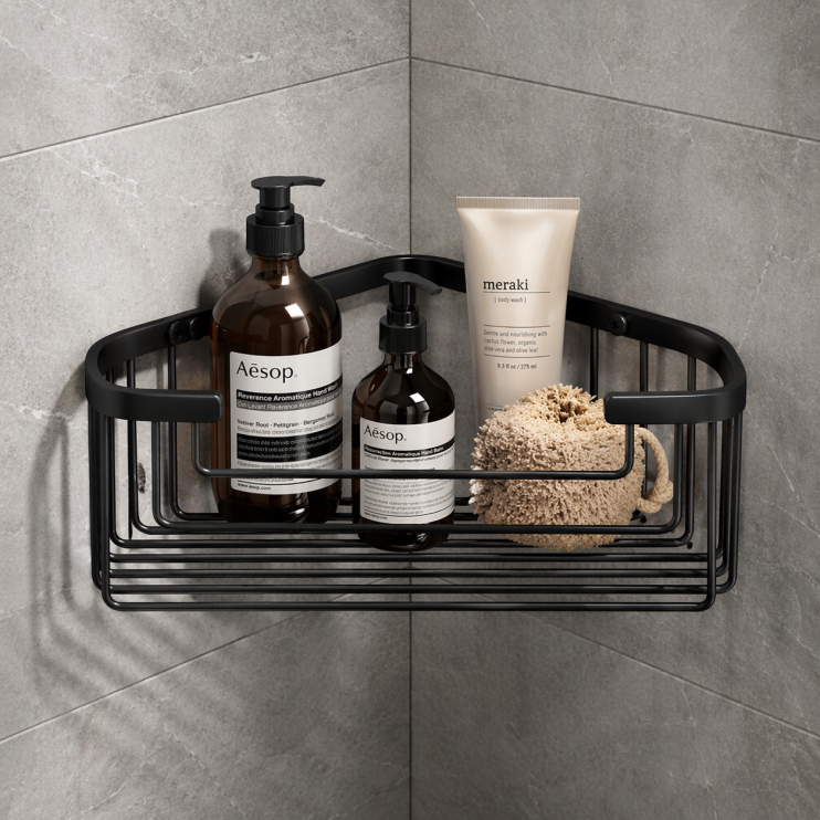 Origins Living Gedy Deep Corner Basket - Black 2483-14