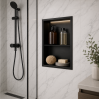 610x305mm Bathroom Niche - Matt Black