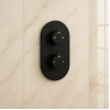 Aurora Thermostatic Two Outlet Twin Shower Valve - Matt Black