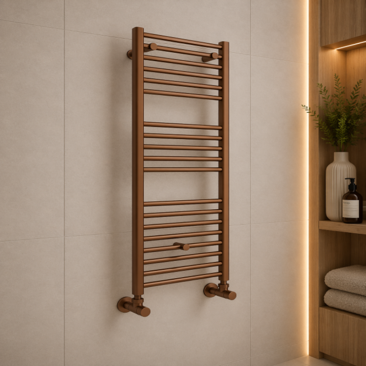 Grada Straight 30mm Ladder Radiator (500x1200x30mm) - Brushed Bronze
