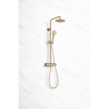 Columns Showers brushed Brass DICM0864 Round Thermostatic Bar Mixer w/Riser Kit - Brushed Brass