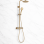 Round Thermostatic Bar Mixer w/Riser Kit - Brushed Brass