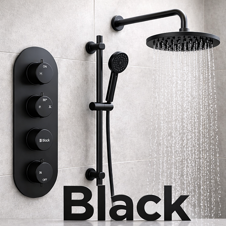 Shower Valve Mixer Packs Black