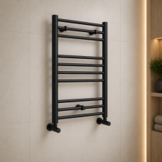 Grada Straight 30mm Ladder Radiator (500x800x30mm) - Matt Black