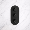 Aurora Thermostatic Two Outlet Triple Shower Valve - Matt Black