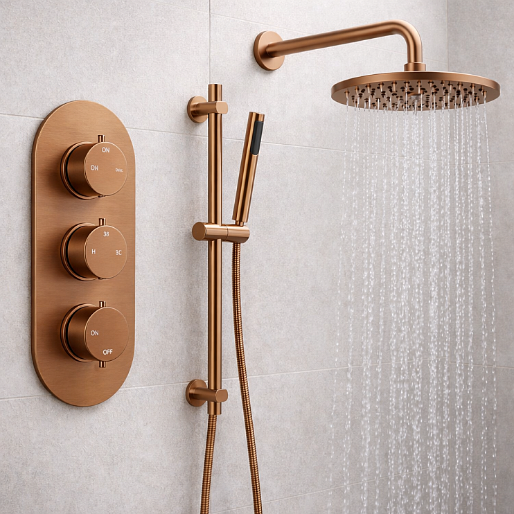 Shower Valve Mixer Packs Brushed Bronze