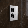 Cosmic Thermostatic Single Outlet Twin Shower Valve - Chrome