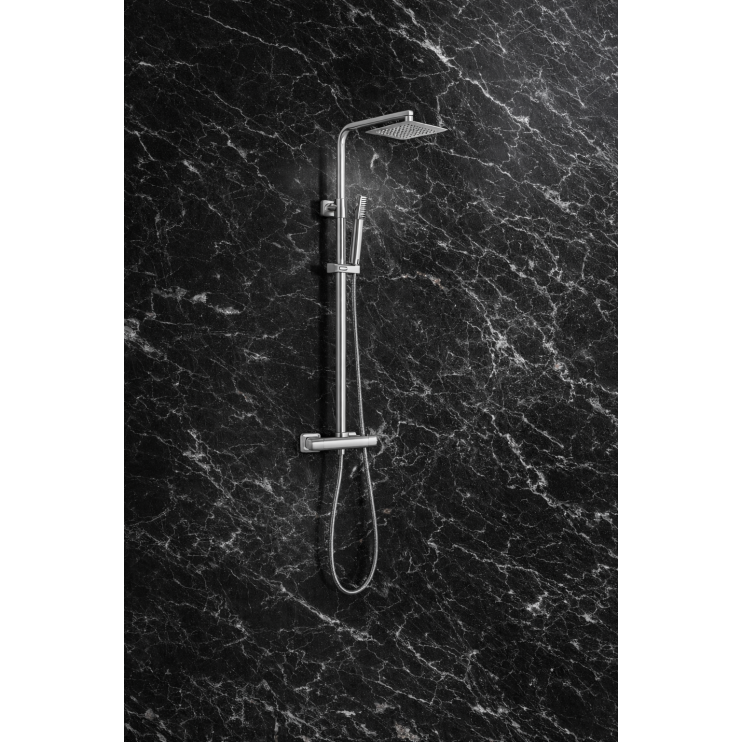Vema Thermostatic Shower Column w/Fixed Head & Riser - St/Steel Vema Thermostatic Shower Column w/Fixed Head & Riser - St/Steel