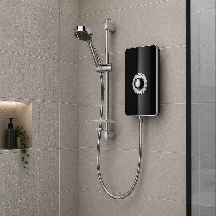Triton Aspirante 8.5kW Contemporary Electric Shower - Black Gloss Triton Aspirante 8.5kW Contemporary Electric Shower - Black Gloss