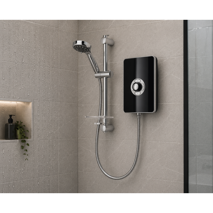 Triton Aspirante 8.5kW Contemporary Electric Shower - Black Gloss