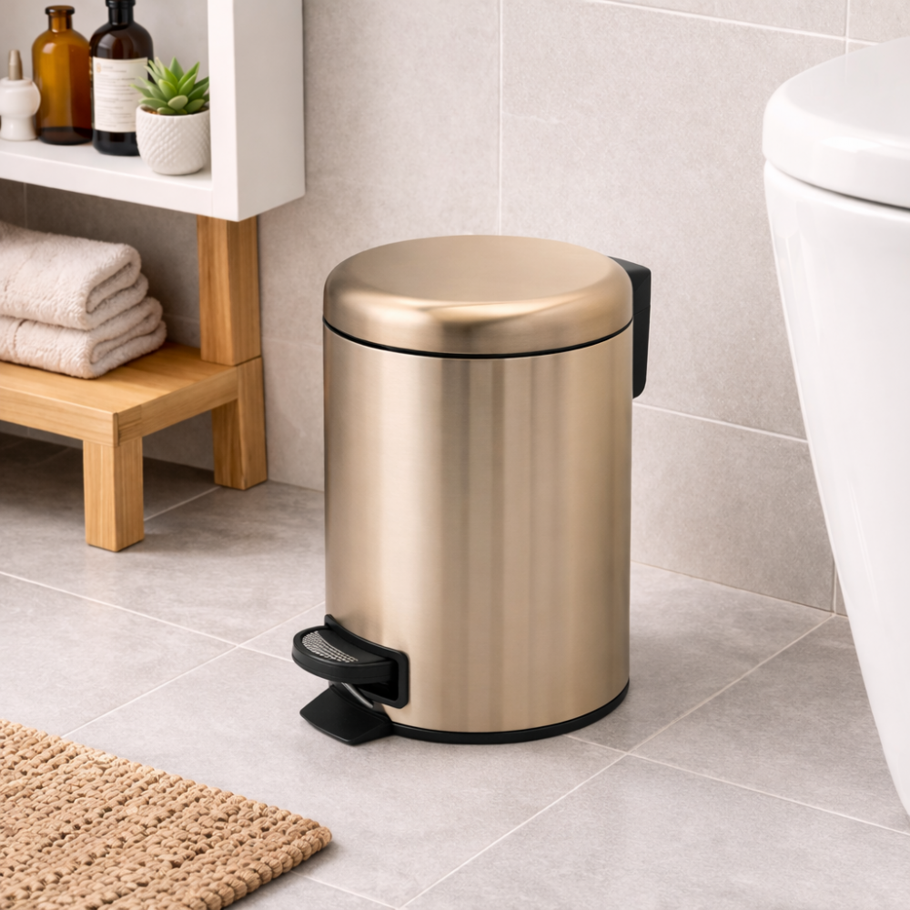 Bathroom Waste Pedal Bins 3309-87 Origins Living Potty Pedal Bin 5L - Brushed Brass 3309-87