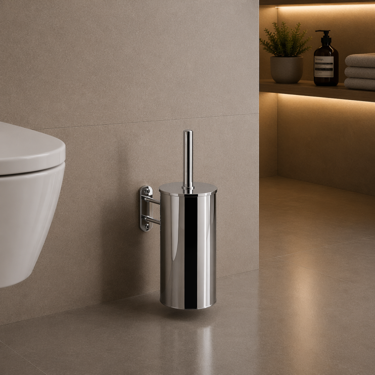 Origins Living Flip Toilet Brush Wall Mounted - Chrome 5233/03-13