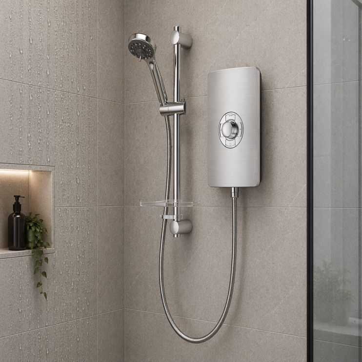 Triton Aspirante 8.5kW Contemporary Electric Shower - Brushed Steel Triton Aspirante 8.5kW Contemporary Electric Shower - Brushed Steel