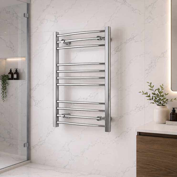 Grada Curved 30mm Ladder Radiator (500x800x30mm) - Chrome