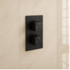 Cosmic Thermostatic Single Outlet Twin Shower Valve - Matt Black