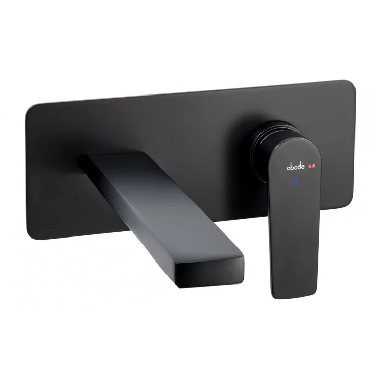 Abode Aquip Wall Mounted Basin / Bath Mixer - Matt Black Bathroom Taps