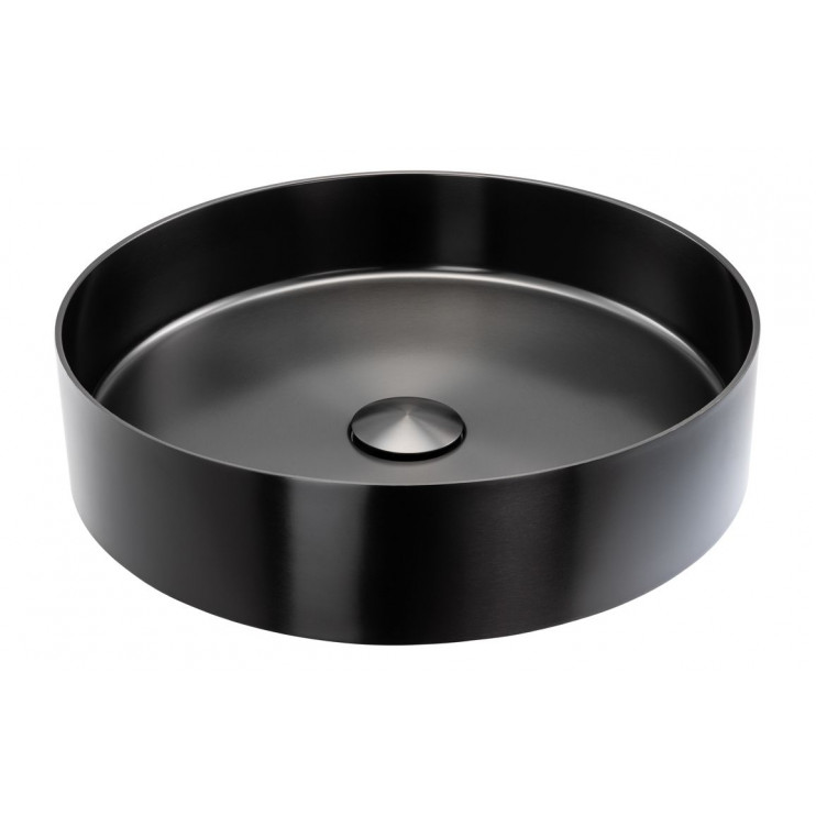 Abode Iox 375mm Round Steel Basin - PVD Black