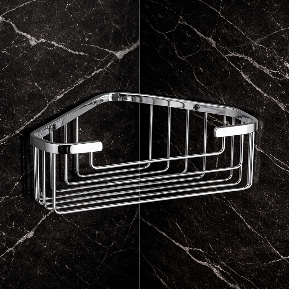 Origins Living Gedy Deep Corner Basket - Chrome 2483-13