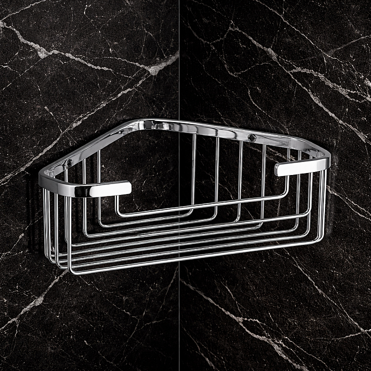 Origins Living Gedy Deep Corner Basket - Chrome 2483-13